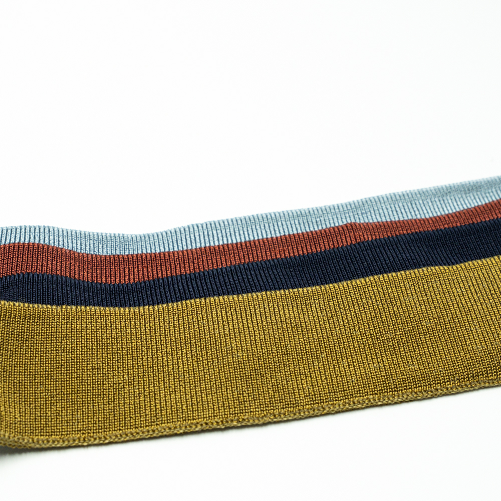 Rib cuffs and hem of coat