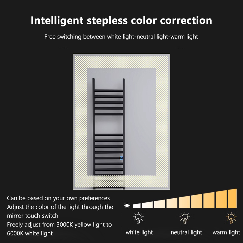 Square touch screen light anti-fog custom smart mirror