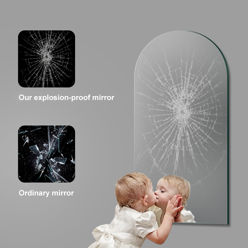 Special-shaped arched frameless wall mirror