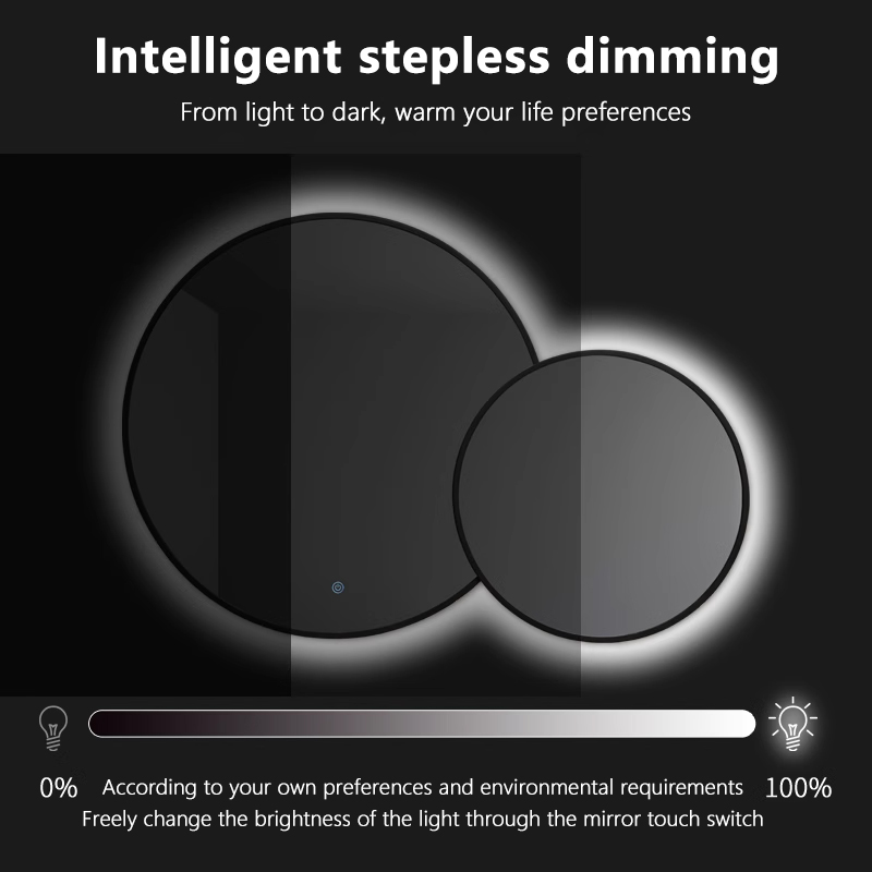 Double circle smart luminous mirror