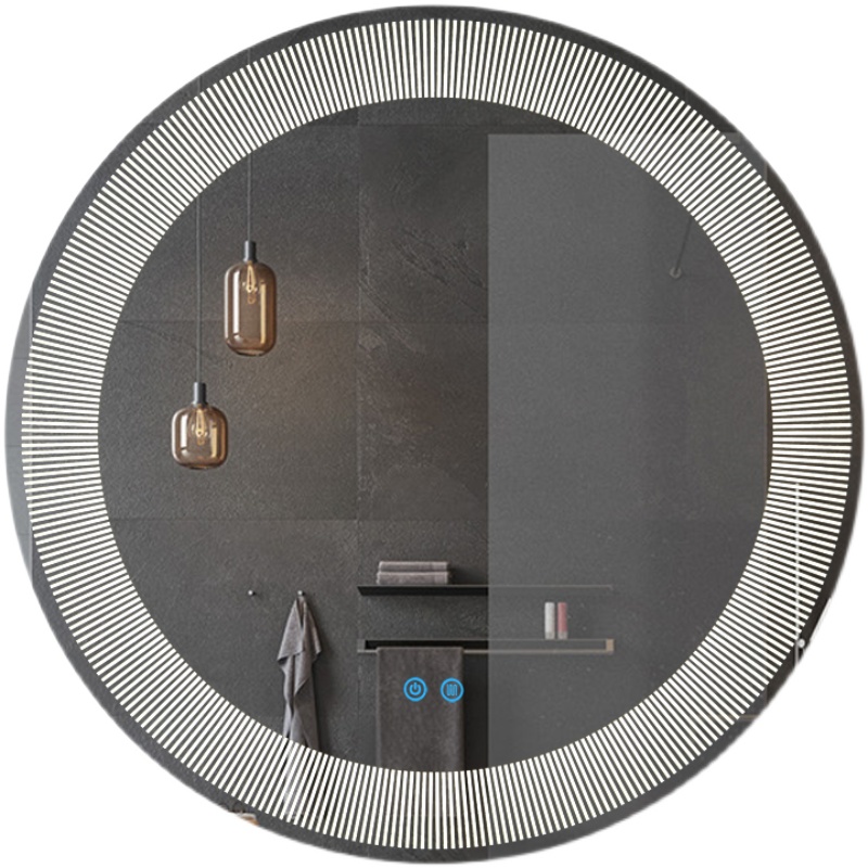 Round wall-mounted LED light-emitting light with smart anti-fog mirror