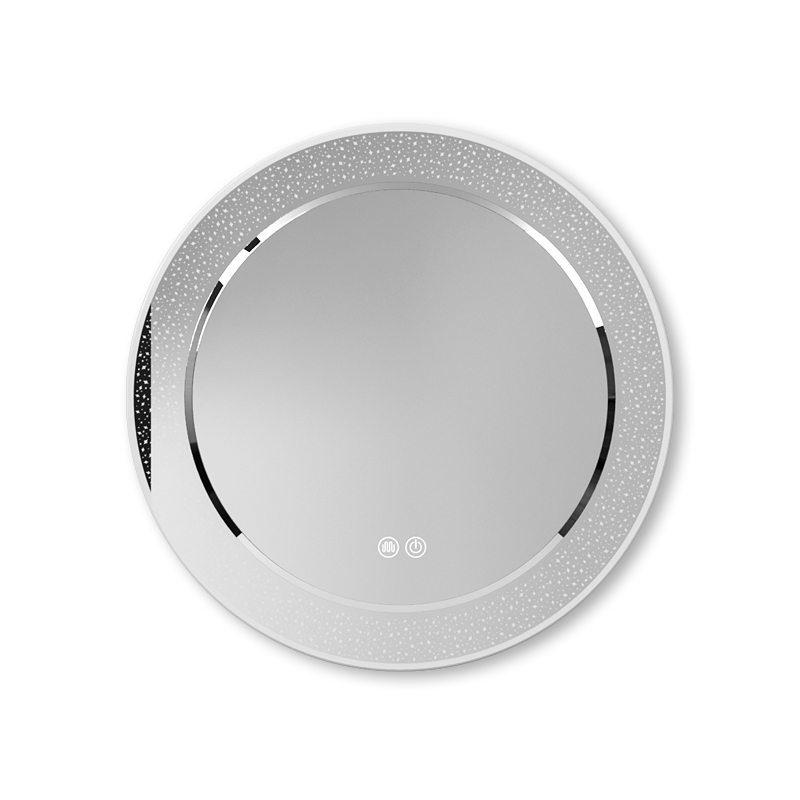Round LED defogged smart mirror with light