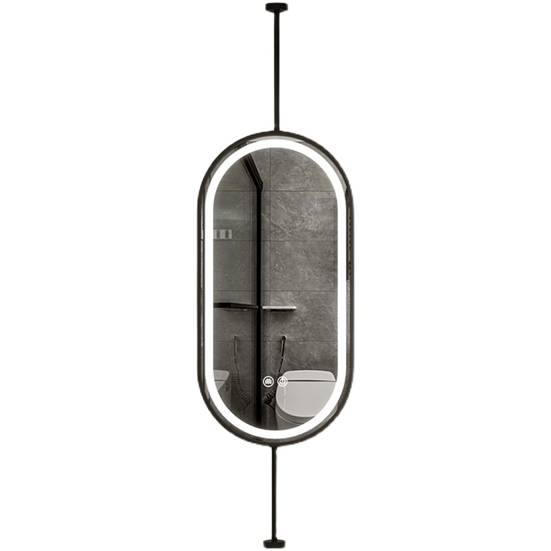 Elliptical upper and lower pole hanging smart light mirror LED single and double sides