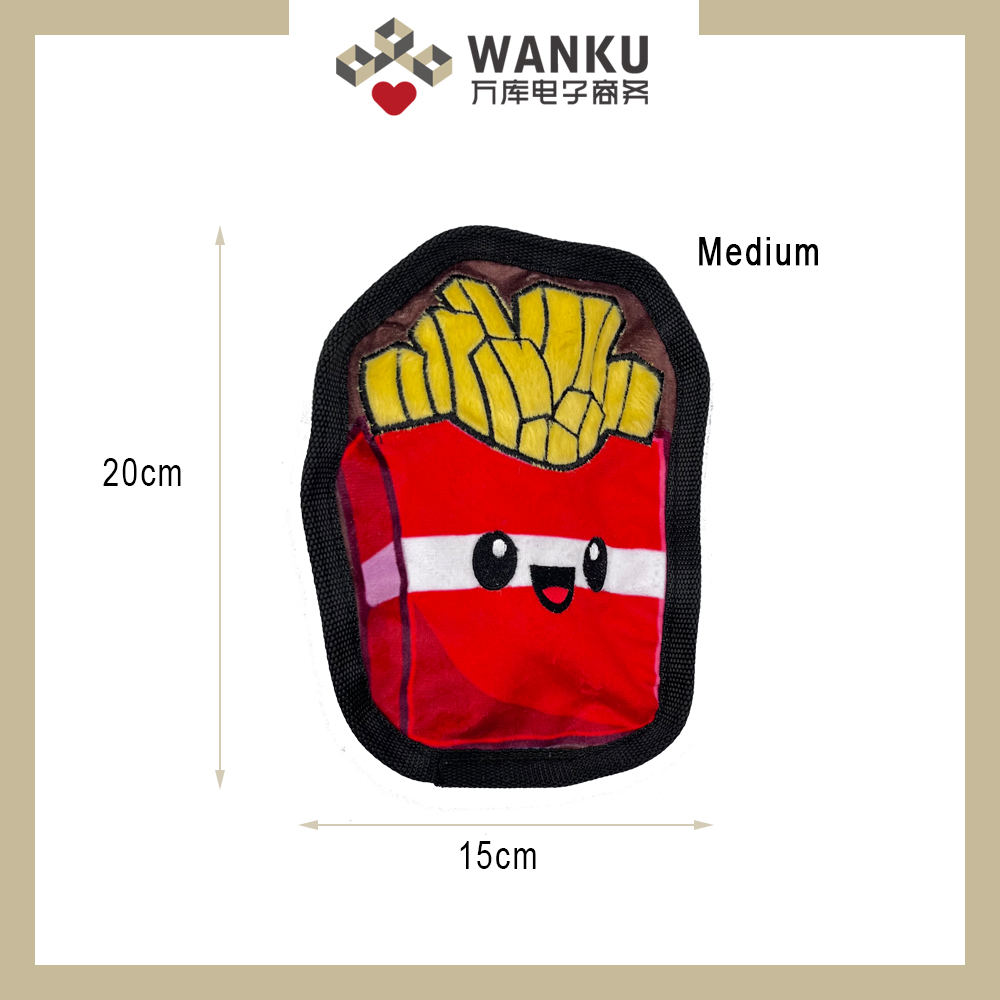 2D Flatty Tough Collection Fast Food Chips Hundespielzeug