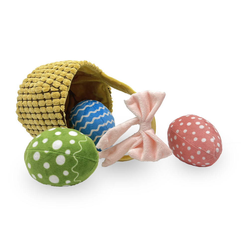 Ostern Sammlung Drei Eier und Decke Verstecken und Suchen Hundespielzeug