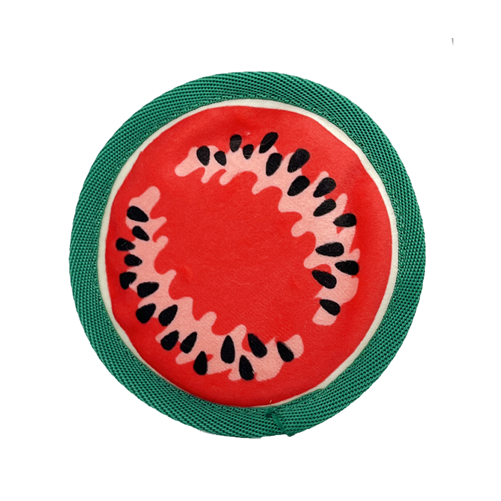 Plüsch-Hundespielzeug in Form von 2D-Wassermelonenscheiben aus der Food Collection