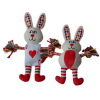 Circus Collection Rabbit with a round body and rope hands Dog Toy