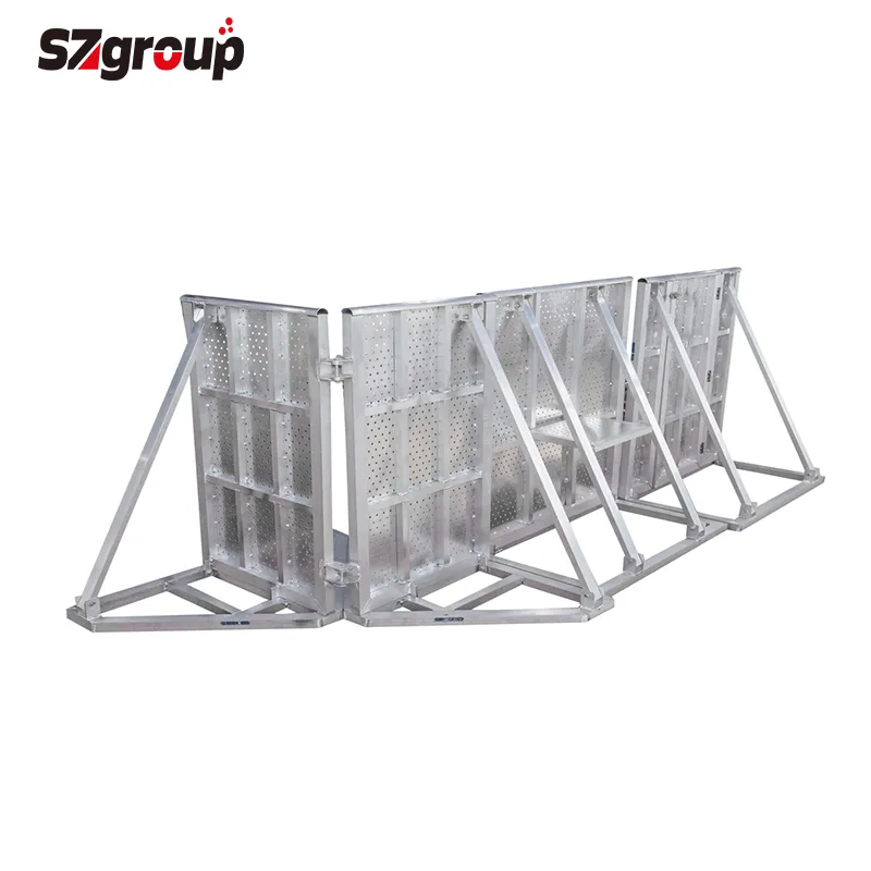 Modular Aluminum Event Safety Barrier with Security Step for Stage and Festival Crowd Management
