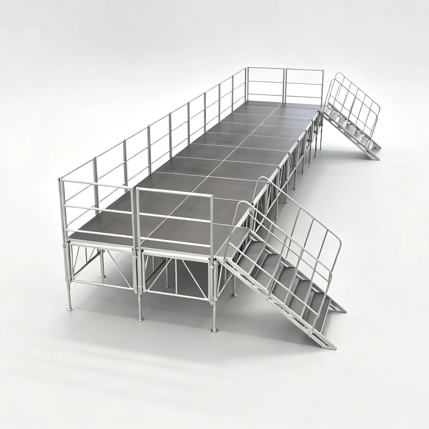 Modular Aluminum Assembly Stage, Quick Install Anti-Slip Stage Platform for Indoor Outdoor Events