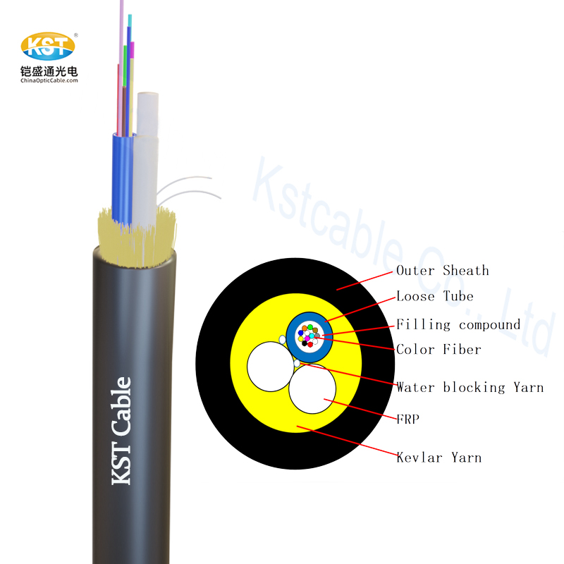 Outdoor ADSS Optical fiber cable 1.8mm FRP