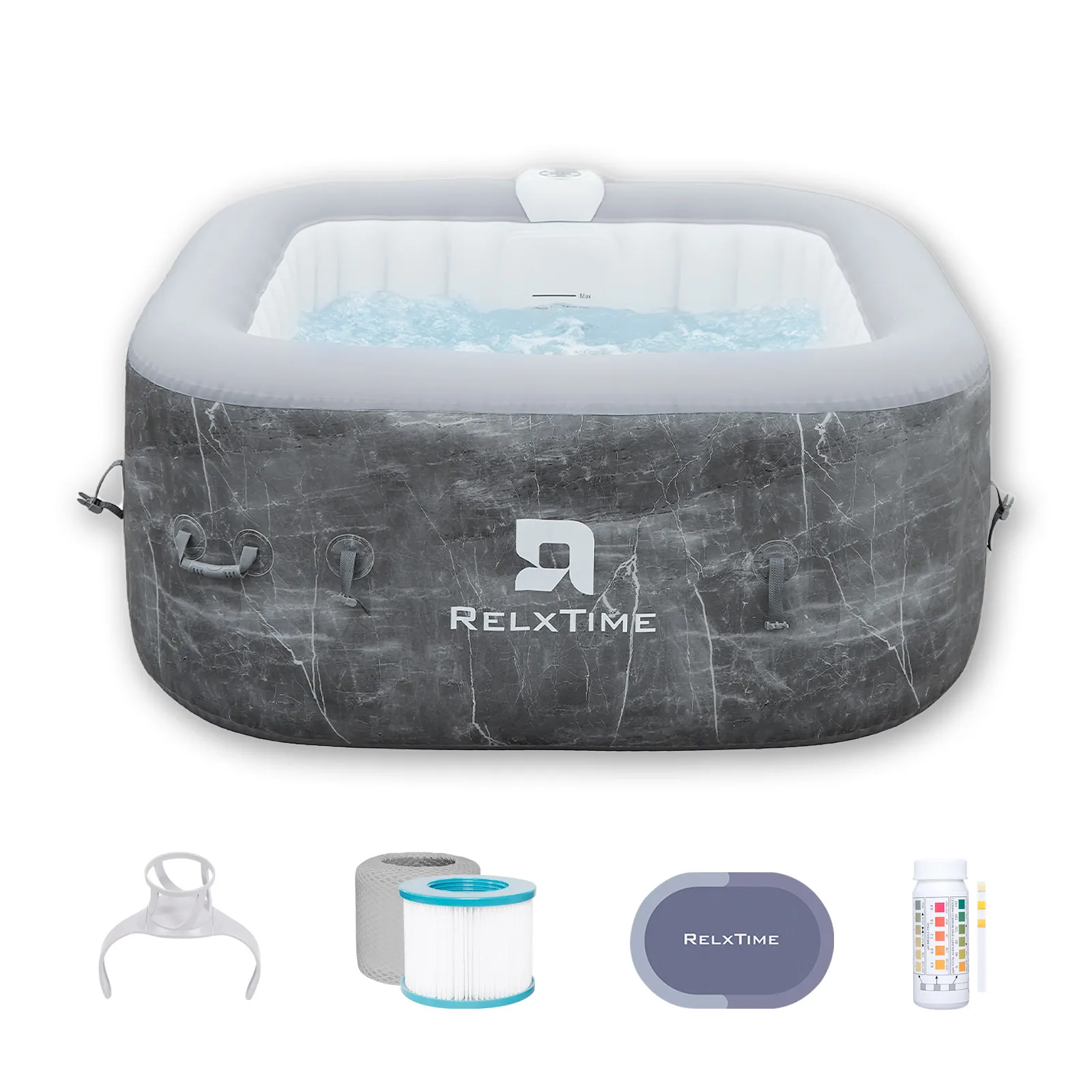 Mini Inflatable Spa INFLATABLE SPA DROP STITCH-ROUND-6 PERSONS-WHITE WOODEN company ...