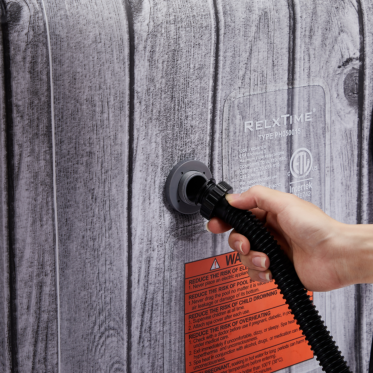 INFLATABLE SPA WITH PVC - SQUARE - 6 PERSONS -WHITE