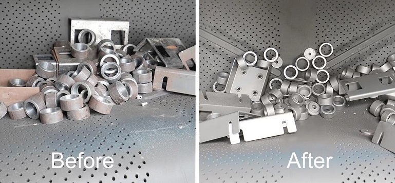 tumble shot blasting small parts