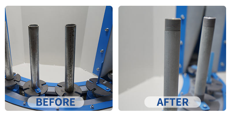 sandblasting steel tubes