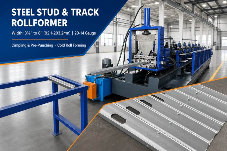 Sussman Machinery Ships Width Adjustable CU Stud and Track Roll Forming Machine to Mexico