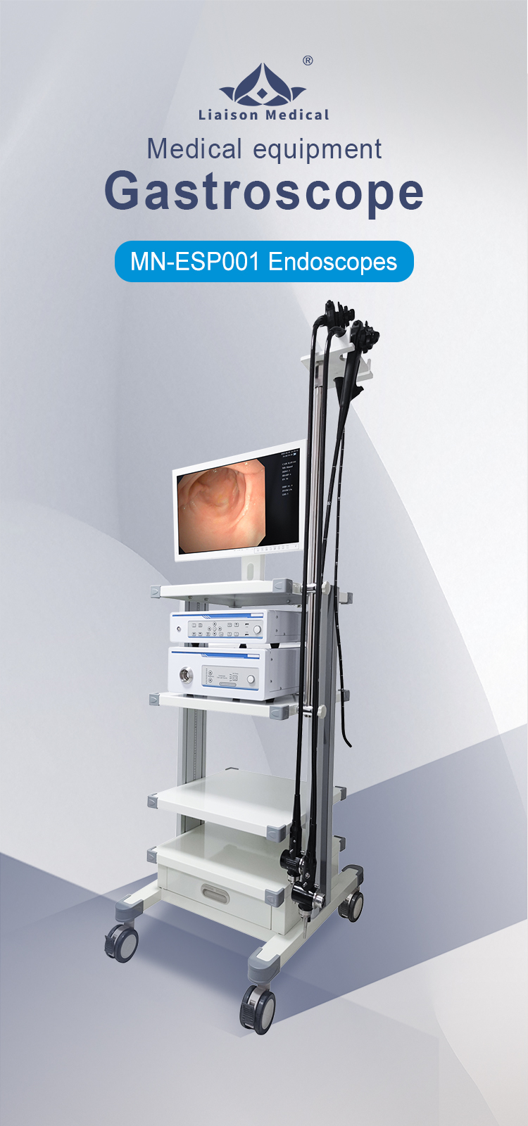 Colonoscope Stack System MN-ESP001 CE Approved Hospital Gastroscope and Colonoscope with Light ...