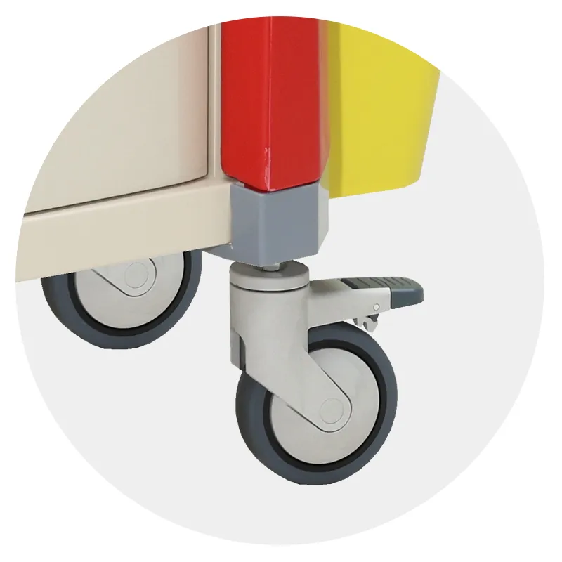 MN-IC005 Mobile luxury ABS plastic infusion trolley with wheels for hospitals and clinics