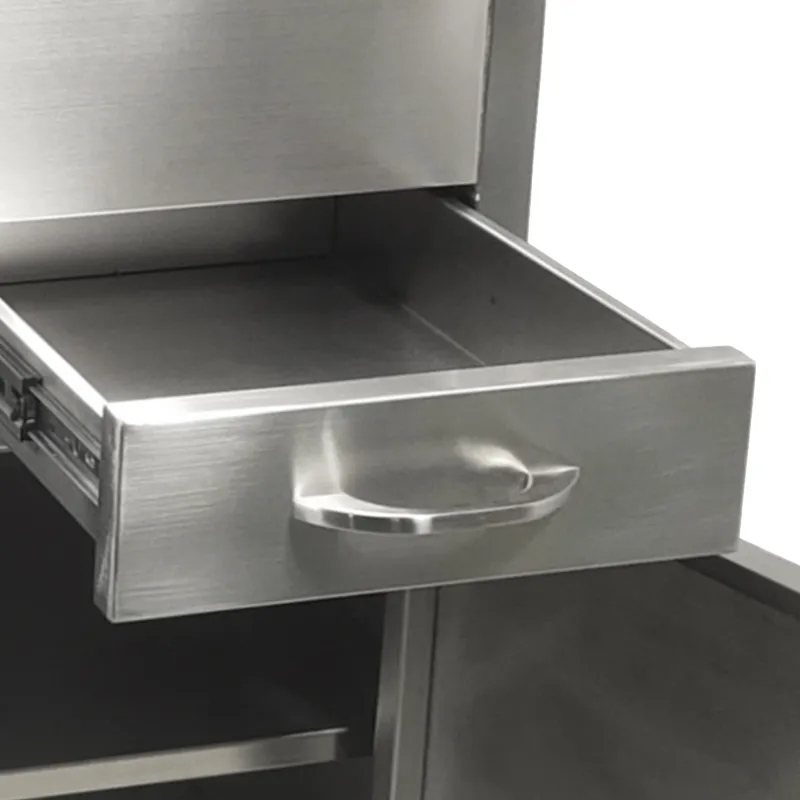 MN-SUS072 Stainless steel medical trolley with multiple storage areas and portable wheels is a great helper for medical storage