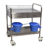 MN-SUS050 Good Quality Stainless Steel Medical Trolley Cart For Hospital Or Clinic Hospital Trolley Cart Mobile with 2 Barrels