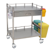 MN-SUS048 Good Quality Stainless Steel Medical Trolley Cart For Hospital Or Clinic Hospital Trolley Cart Mobile with 1 Barrel
