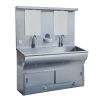 MN-SUS147 Luxury Double-bowl Stainless Steel Sink with Drainer, soap dispenser for Hospital