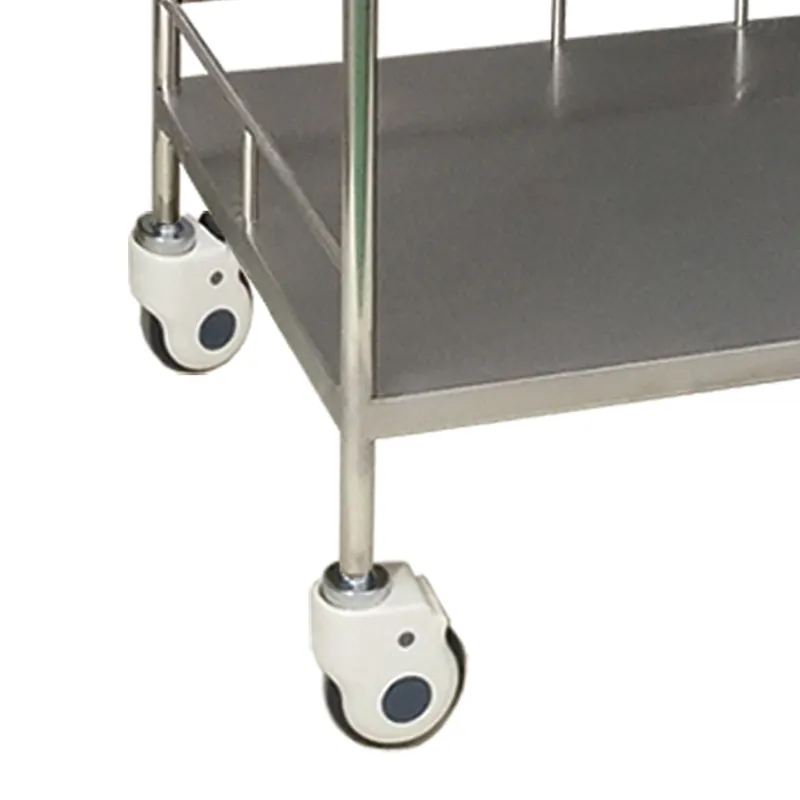 MN-SUS037 Two trays of medical stainless steel trolley instruments in the hospital