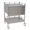 MN-SUS047 Hot Selling High Quality Hospital or Clinic Stainless Steel Medical Trolley for Easy Sliding with 3 Drawers