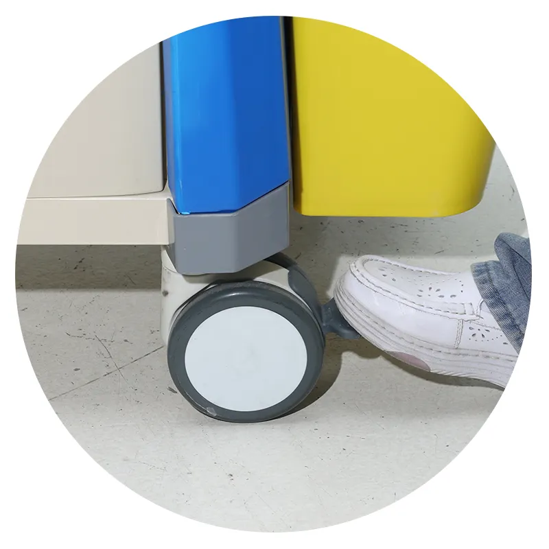 MN-AC011 Medical ABS plastic drawer, aluminum alloy column, emergency trolley float, practical