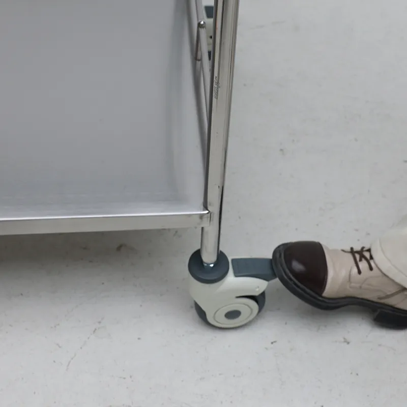MN-SUS014 Double-layer silent four-wheel medical device trolley, multi-purpose stainless steel for chemical industry