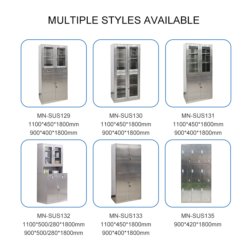 MN-SUS133 Stainless steel instrument storage cabinets, hospital medical furniture, metal clinic and office cabinets