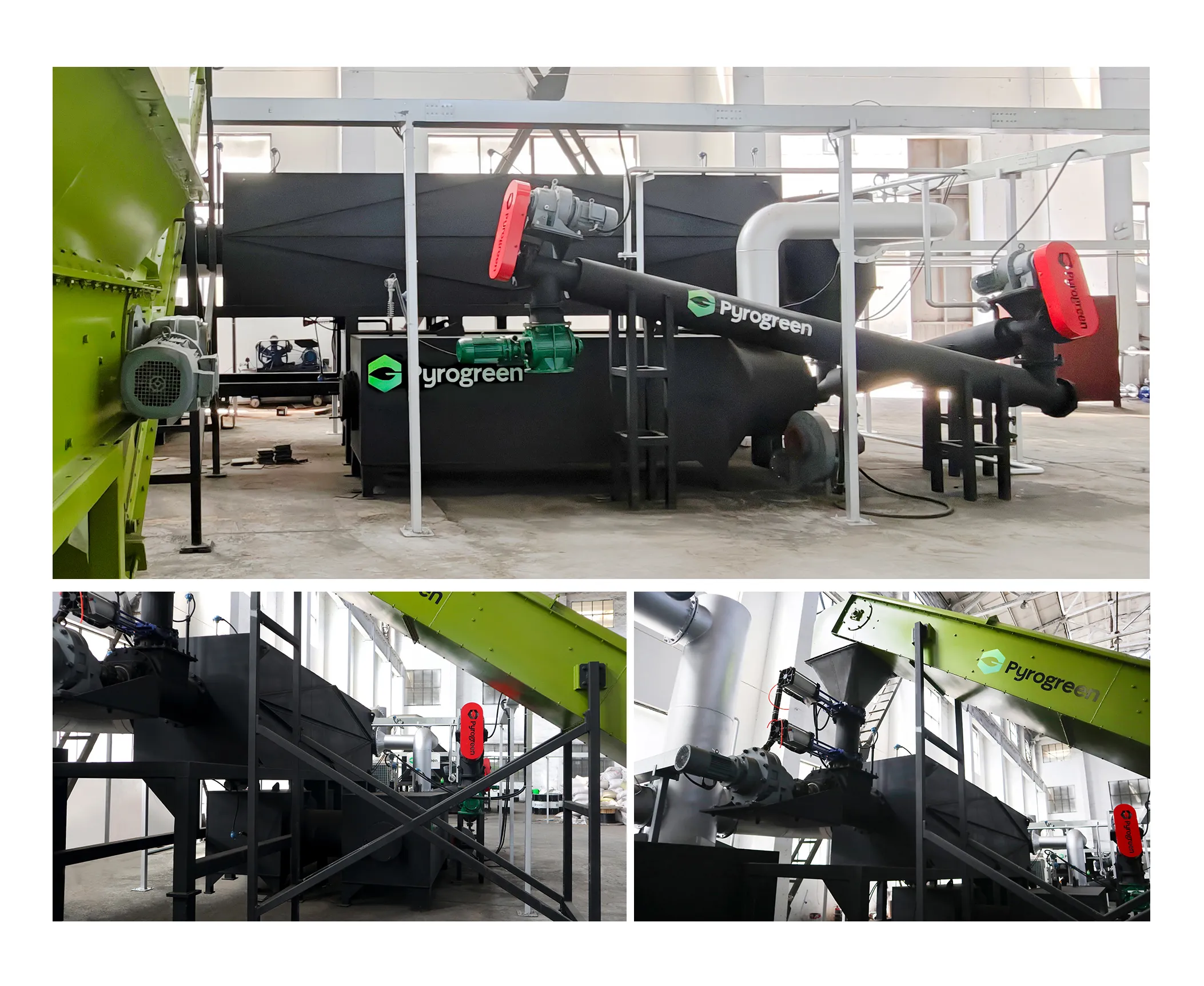 Pyrogreen's screw conveyor carbonization/baking system