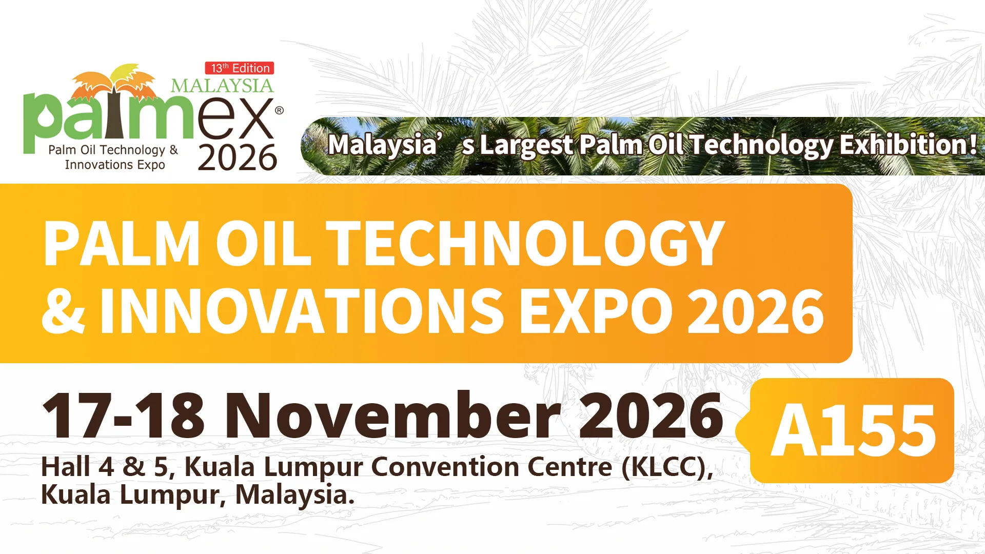17-18 nov. 2026 Palmex 2026 Malasia