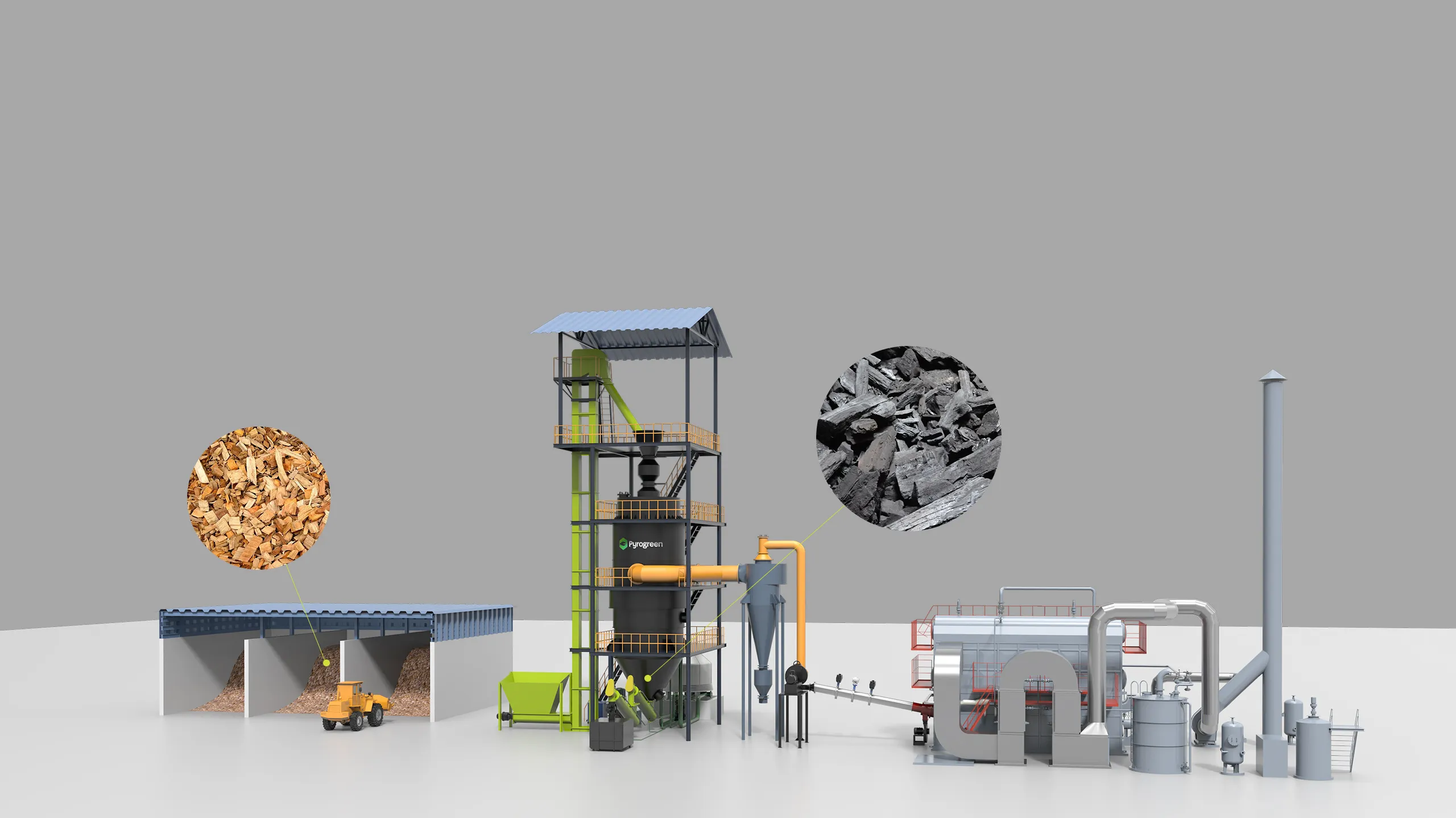 Pyrogreen energy's biomass making system: Downdraft Fixed Bed Carbonization System(DFBC-BC-B) , Biomass Downdraft Fixed Bed Carbonizer