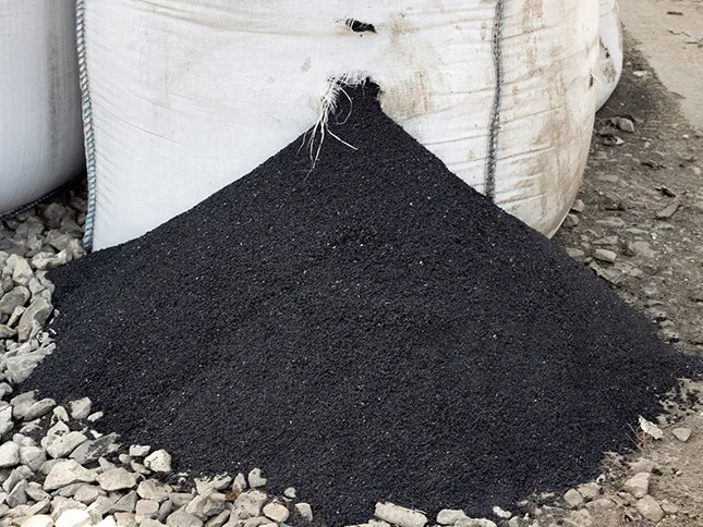 Pile of biochar