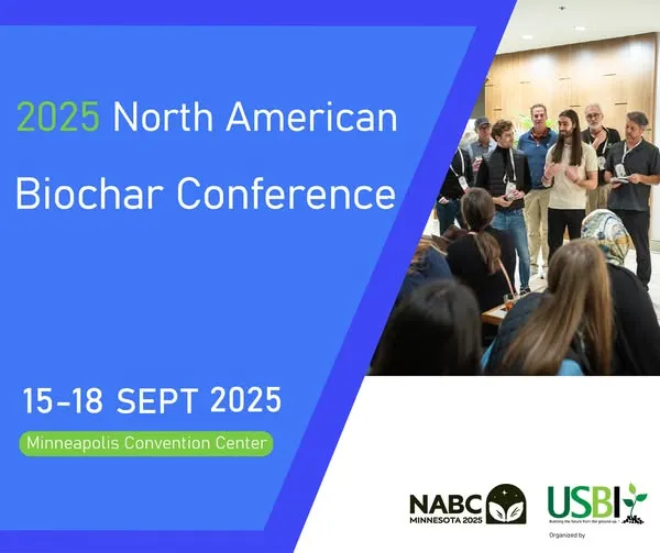 可能是包含下列内容的图片:7 位用户和上面的文字是“2025 North American Biochar Conference 15-18SEPT2025 15-18 SEPT 2025 Minneapolis Convention Center NABC MINNESOTA MINNESOTA2025 2025 USBI சிஙகக் arcanadtv”