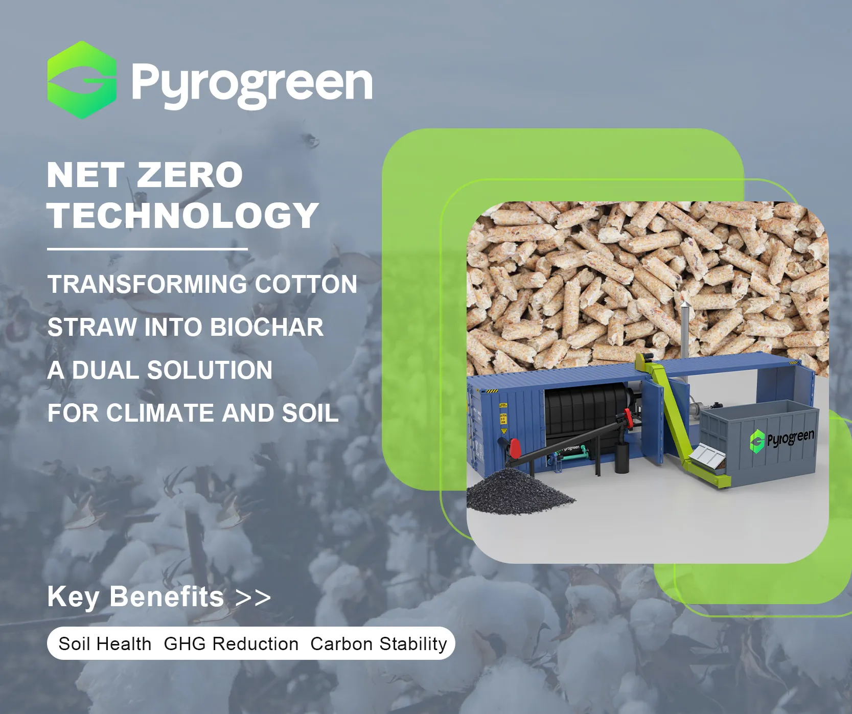 Transformando paja de algodón en biocarbón: Una solución dual para el clima y el suelo