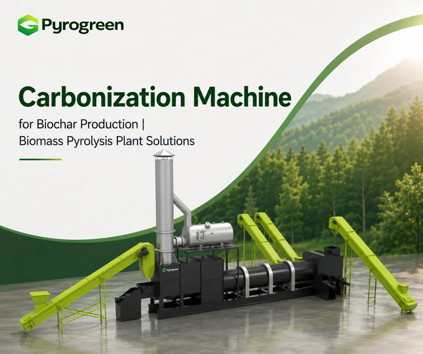 Carbonization Machine for Biochar Production | Biomass Pyrolysis Plant ...