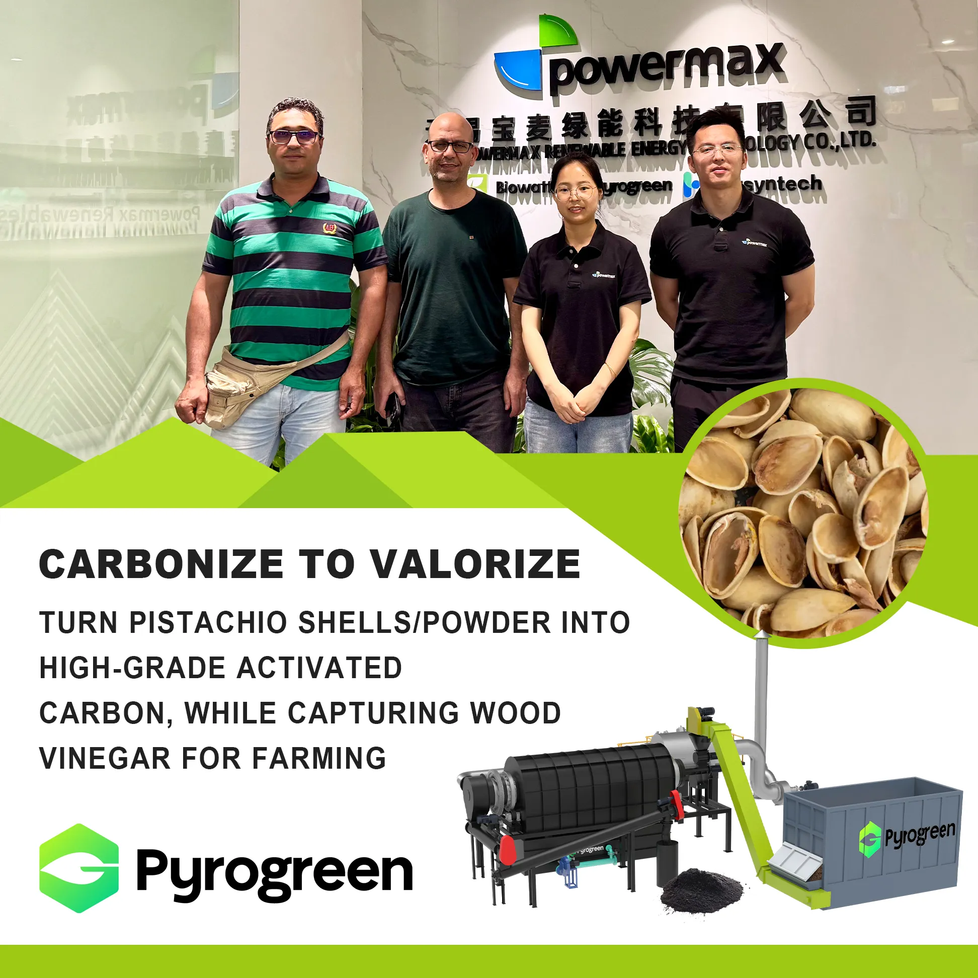 El Sistema de Carbonización Pyrogreen Apoya Proyecto de Carbono Agrícola en Irán