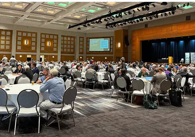 Pyrogreen&rsquo;s booth at NABC 2025, displaying biochar system materials