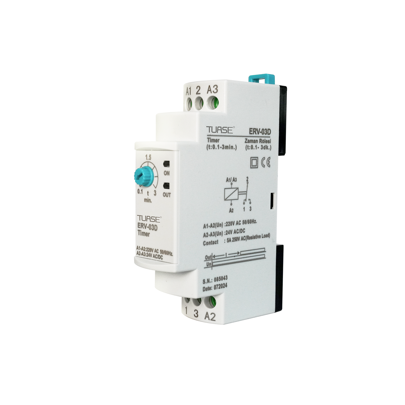 ERV-03D Electronic Single Function Time Relay (On Delay)