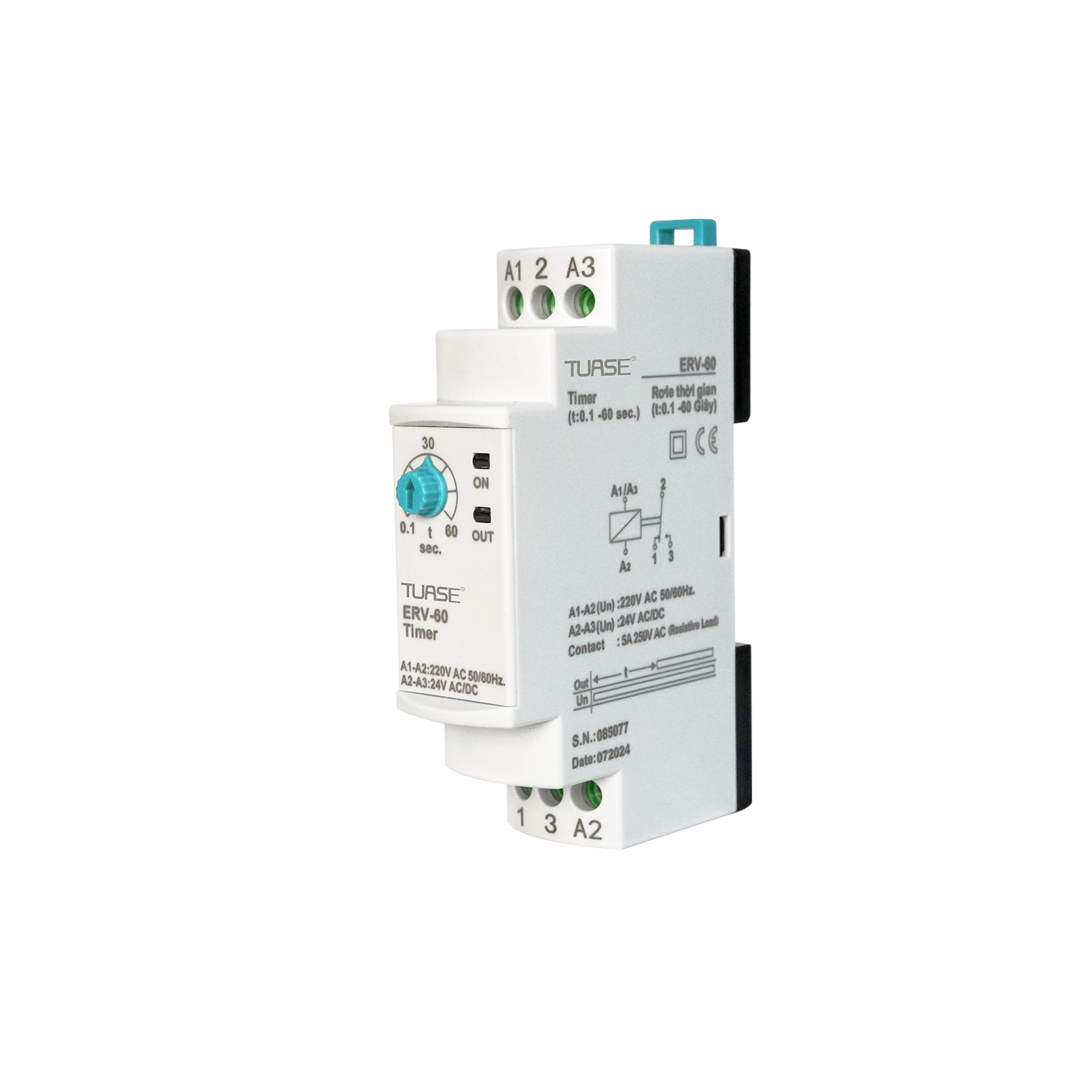 ERV-60 Electronic Single Function Time Relay (On Delay)