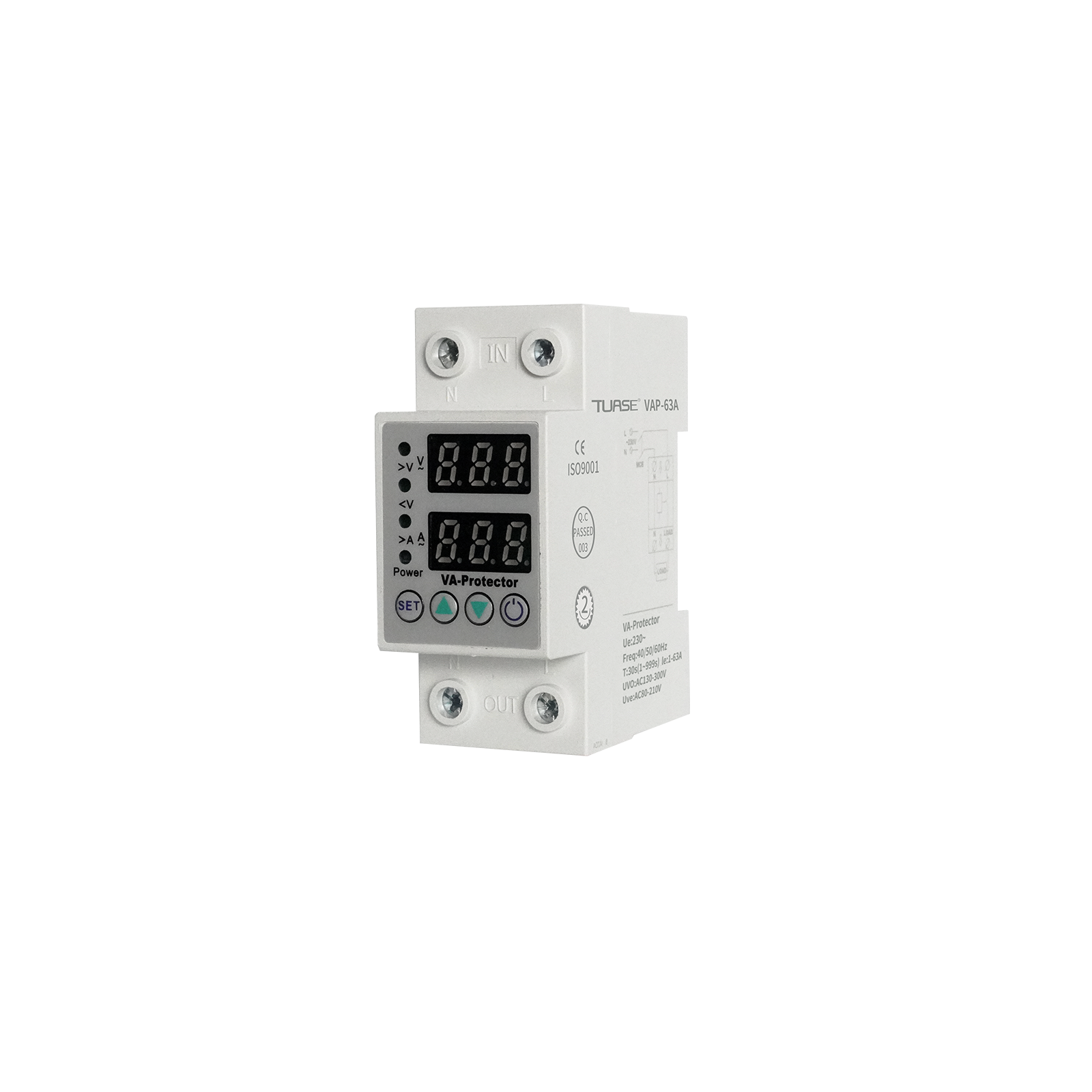 VAP-63A AUTO RECONNECTADJUSTABLEVOLTAGE CURRENTPROTECTOR