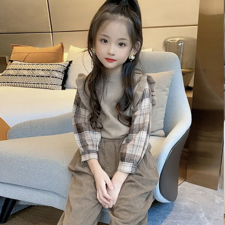 Patchwork-Pullover-Anzug