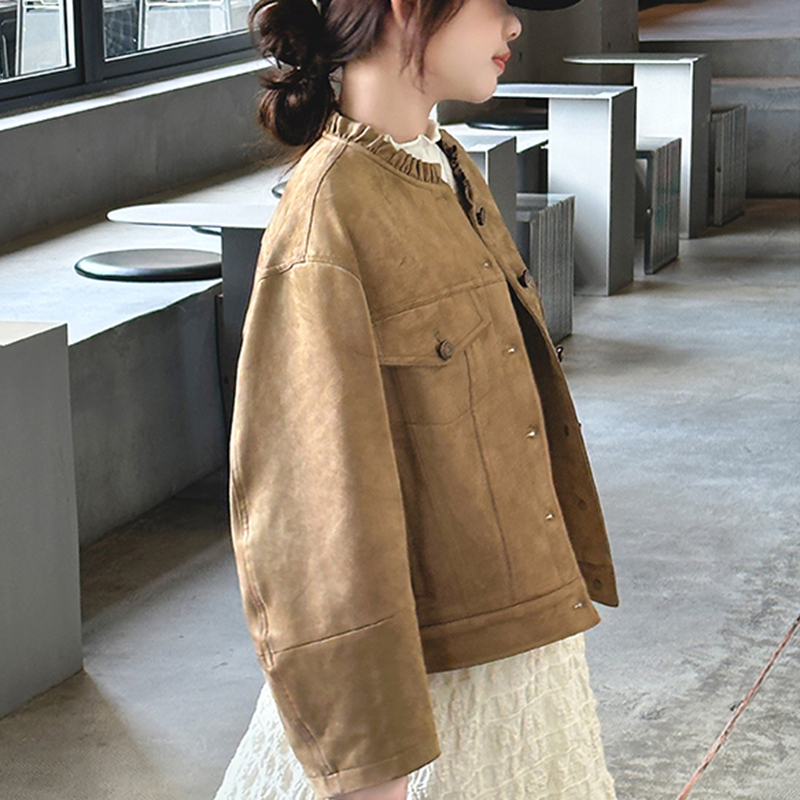 Lammfell Spitzenkragenjacke