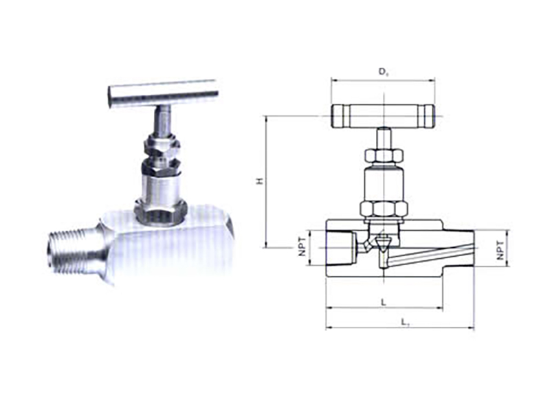 Internal and External Thread Stop Valve