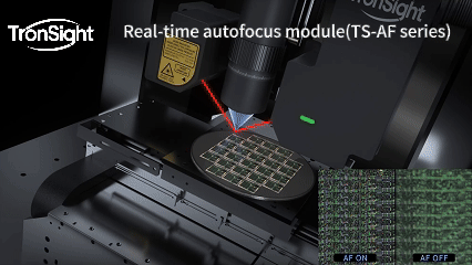 Real-time autofocus maintaining focus on uneven semiconductor surface