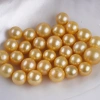 Freshwater Pearl Loose Pearl Wholesale 13-16mm Gold Color Round Shape Edison Loose Pearl Bead DKST9727