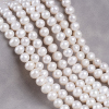 7-8mm ไข่มุกน้ำจืดแท้รูปทรงมันฝรั่งสีขาวธรรมชาติเส้น