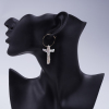 ต่างหูไข่มุก Baroque Cross แบบธรรมชาติจากน้ำจืดรูปทรงทองแดงชุบทอง