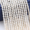 Atacado de Joias de Pérola Cordão de Pérolas Brancas Naturais 4-5mm